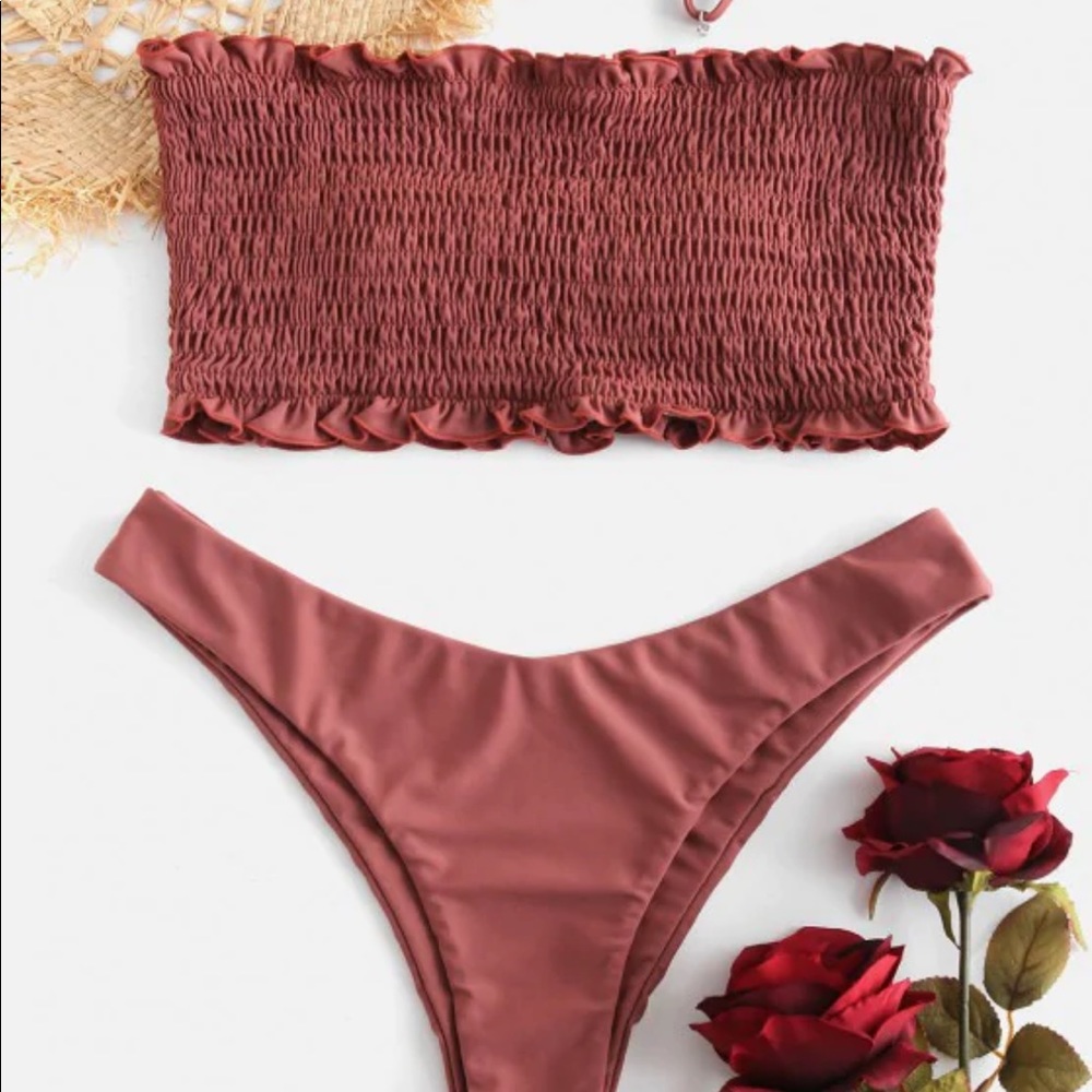 Mauve bandeau top bikini brand new